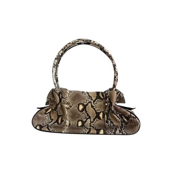 EXOTIC LEATHER Python Snakeskin Satchel Shoulder Handbag - Picture 10 of 10